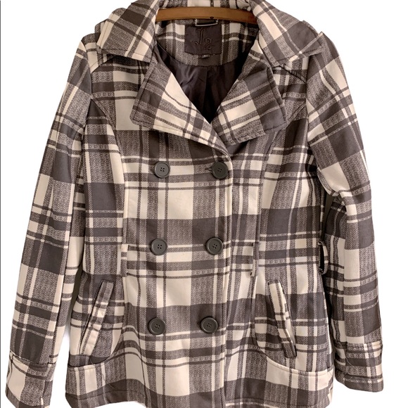 L2 Women's Grey and White Plaid Jacket Size Medium - Picture 4 of 5